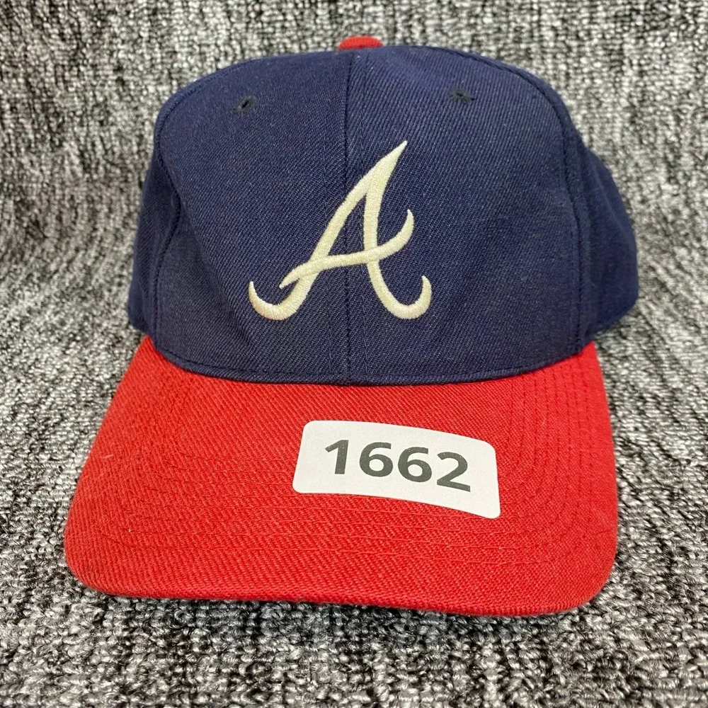 Vintage Atlanta Braves Hat Sports Specialties Fitted Cap Wool 6 7/8 MLB 90s Navy